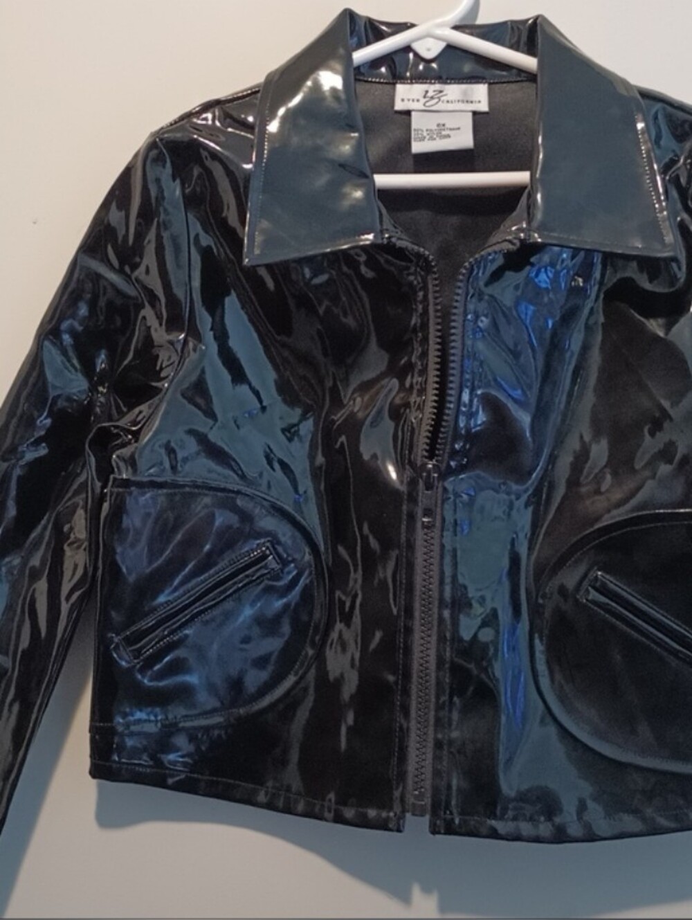 Byer California Shiny Black Faux Leather Jacket